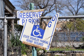 broken disabled parking sign