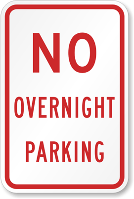 No-Overnight-Parking-Aluminum-Sign-K-4266