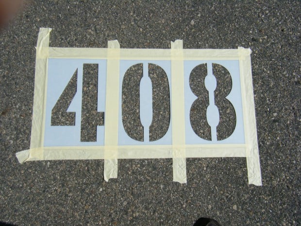 How to stencil parking lot identification numbers