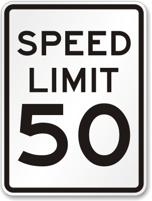 Speed Limit 50 MPH Sign