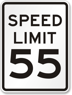 Speed Limit 55 MPH Sign