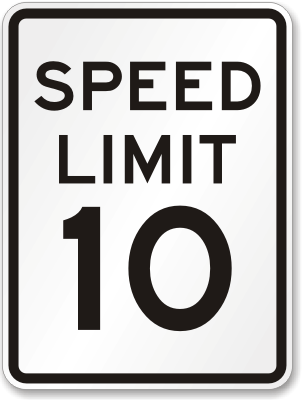 Speed Limit 10 MPH Sign