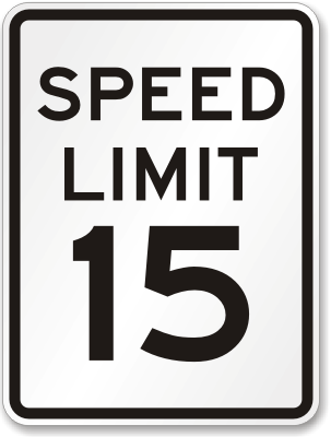 Speed Limit 15 MPH Sign
