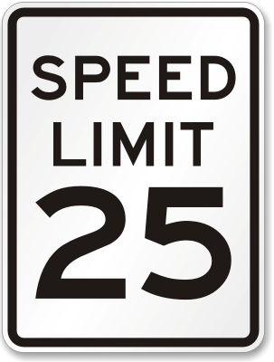Speed Limit 25 MPH Sign