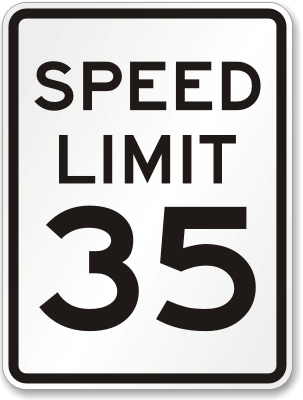Speed Limit 35 MPH Sign