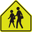 Fluorescent School Crossing Signs