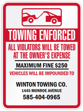 Tow Away Sign - Company