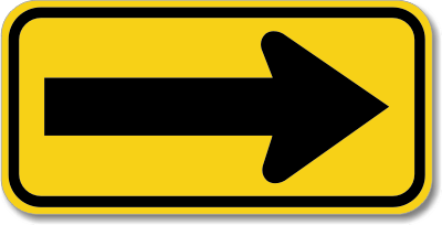 12quot; x 24quot; Aluminum Left Right Arrow Sign, SKU: K164