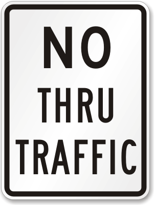 No Thru Traffic Aluminum Parking Sign