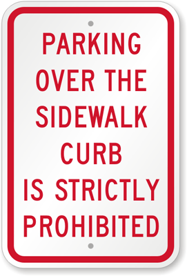 No Parking on Sidewalk Signs