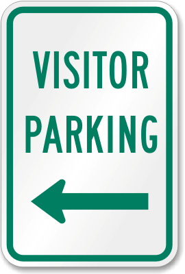 Visitor Parking Sign (arrow pointing left)