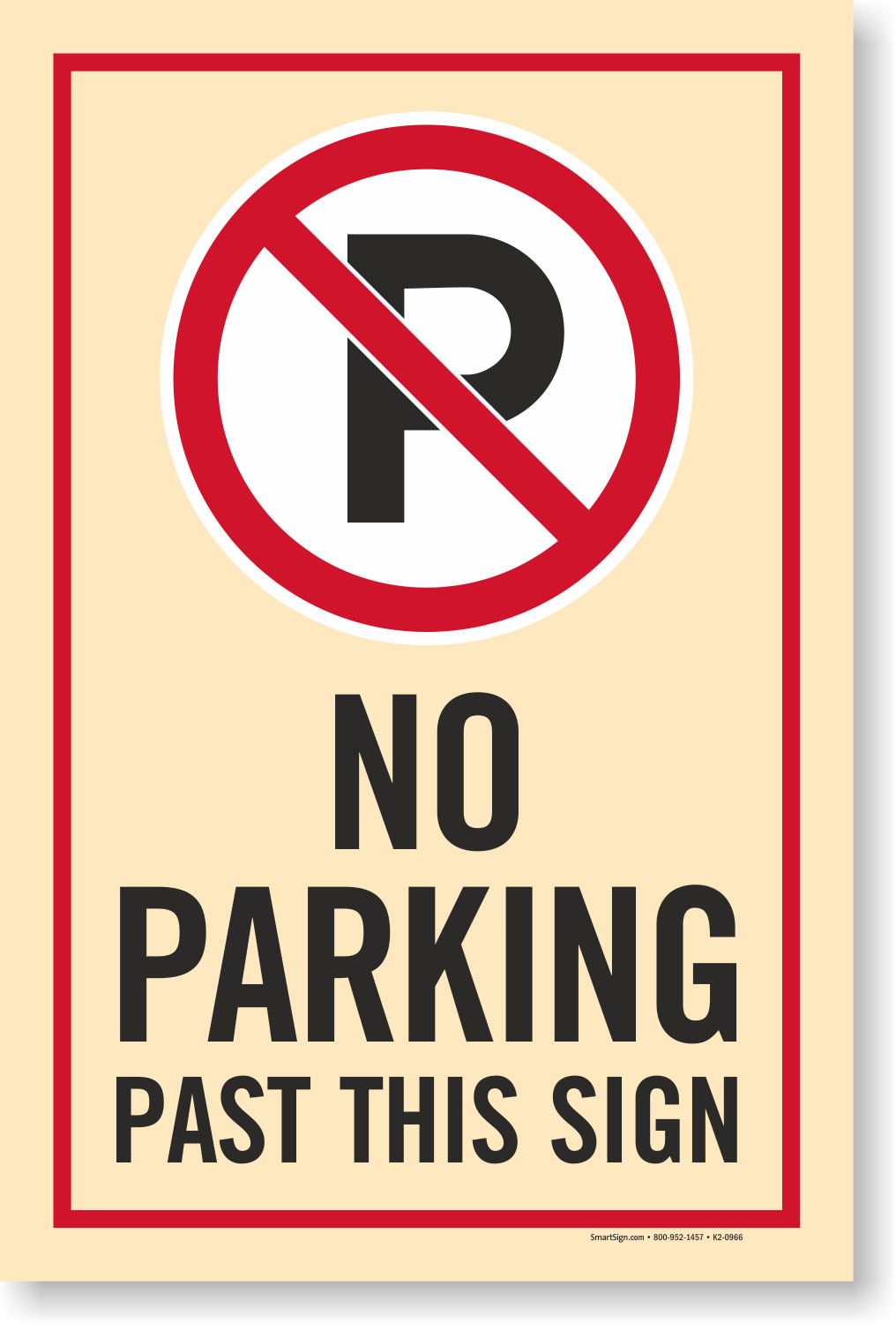 No Parking Past This Sidewalk Sign Insert, SKU - K2-0966