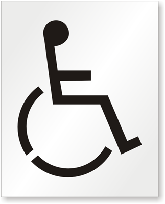 Pavement Stencil - Handicapped Symbol Signs, SKU: ST-0061