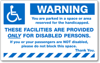 Reserved Handicapped Parking Sticker