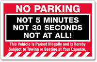 No Parking Sticker