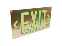 Exit Sign with Brushed Aluminum Background