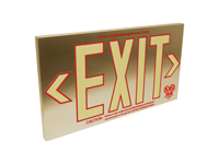 1 Sided, Brushed Aluminum Exit Sign, Box