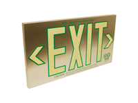 1 Sided, Brushed Aluminum Exit Sign, Box
