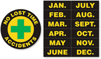 No Lost Time Accidents Hard Hat Stickers