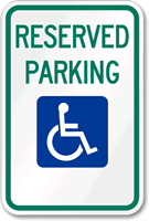 Reserved Parking (handicapped Symbol) Aluminum ADA Handicapped Sign