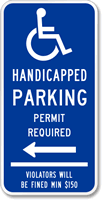 Handicapped Parking Permit Required Sign