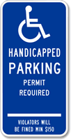 Handicapped Parking Permit Required Sign