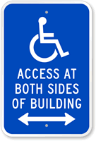 Access At Both Sides Building Sign (Bidirectional Arrow)