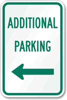 Additional Parking Left Arrow Sign