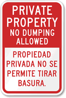Private Property Dumping Allowed Sign