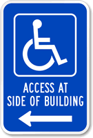 Access Side Building ADA Handicapped Sign