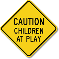 Caution Children At Play Aluminum Property Sign