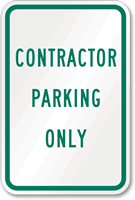 Contractor Parking Only Parking Lot Sign