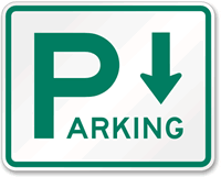 Parking Sign(arrow pointing down)