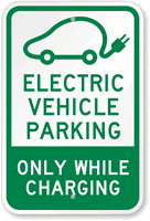 Electric Vehicle Parking Only Sign