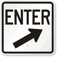 Enter With Right Arrow Sign