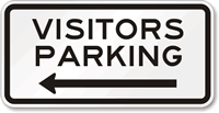 Visitors Parking (arrow left) Visitor Parking Sign