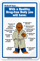 Healthy Drug Free Safety Sign