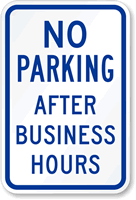 parking business hours sign after