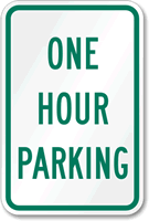 One Hour Parking Sign