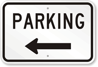 Parking Left Arrow Sign