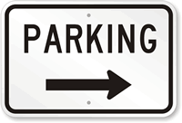 Parking Right Arrow Sign