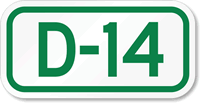 Parking Space Sign D-14