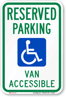 Reserved Parking Van Accessible Sign (with Graphic)