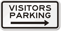Visitors Parking (arrow right) Visitor Parking Sign