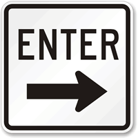 Enter (right arrow) Aluminum Parking Sign