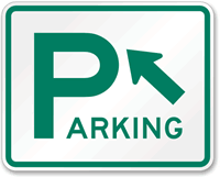 Parking Sign (arrow pointing top left)