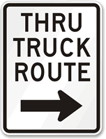Thru Truck Route Sign