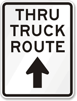 Thru Truck Route Sign