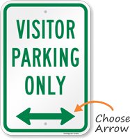 Visitor Parking Only with Bidirectional Arrow Sign