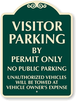 Visitor Parking By Permit Only SignatureSign™